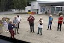 Dernière aubade avant le départ de l'autocar pour retourner à Bourges