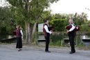 Chauffe des cornemuses dans les marais